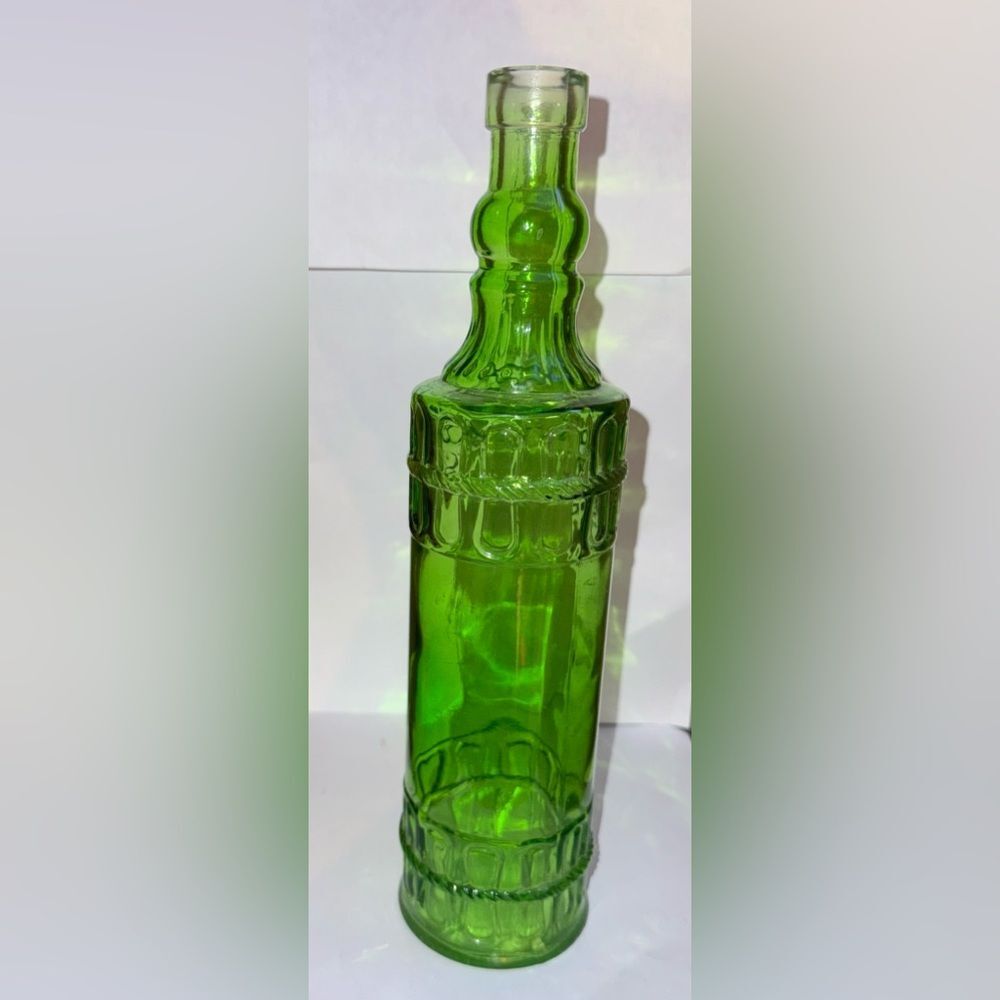 Tall Green Glass Bottle decanter